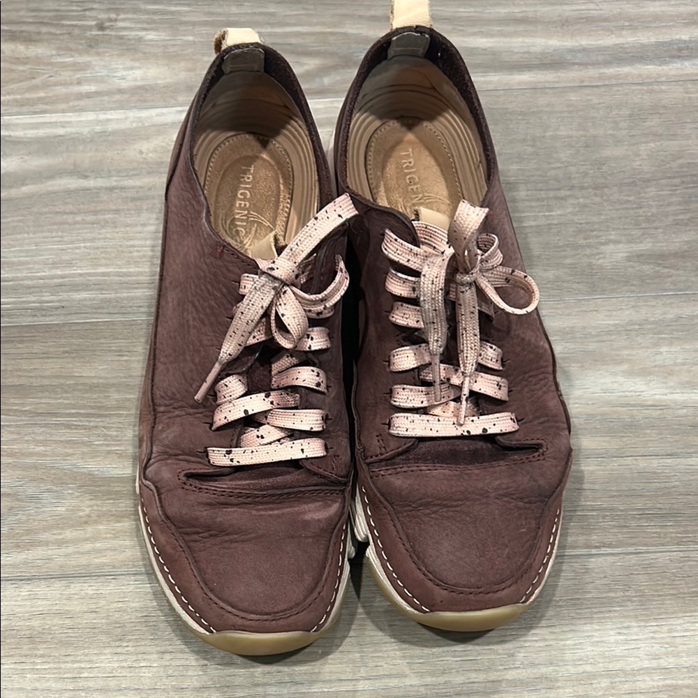 Purple leather Clark’s shoes